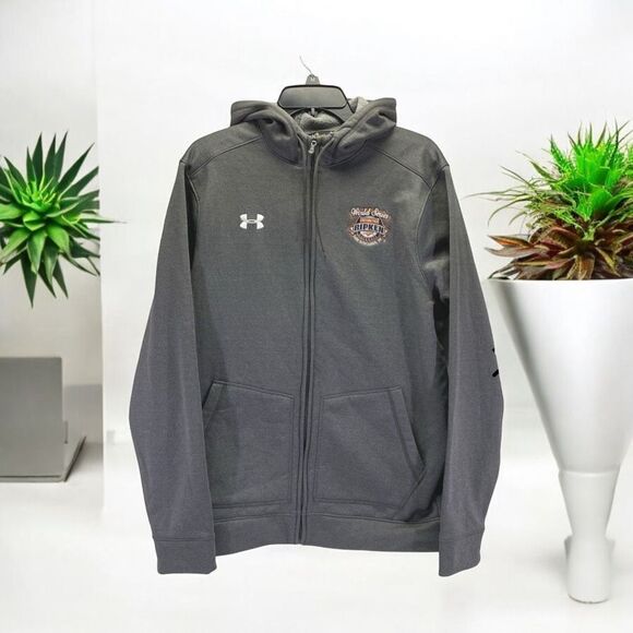 Under Armour  Mens Hoodie Grey Size Large World Series 2009 Cal Ripken Full Zip - Picture 1 of 5